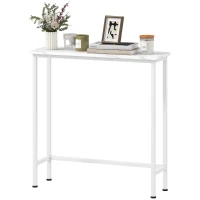HOMCOM Mesa de consola, mesa de corredor com pés reguláveis, tiras anti-tombamento 75 x 24 x 76 cm para espaço reduzido, Branco(m-6)