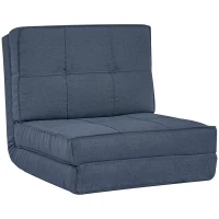 HOMCOM Sofá de Chão Dobrável Poltrona-Cama Cadeira de Chão Reclinável em 5 Posições Sofá-Cama Individual Azul 61 x 73 x 58 cm(m-6)