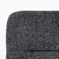 HOMCOM Puff com almofada macia, pernas de aço, puff para os pés em tecido chenille, 45 x 41 x 38 cm, cinza escuro(m-5)