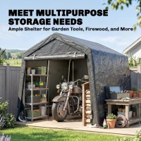 Outsunny 9 X 7.5ft Temporary Outdoor Equipment Shed - Dark Grey(m-7)