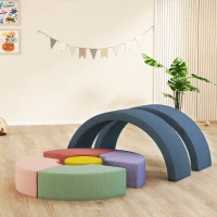 AIYAPLAY 7-teiliges Weichbauklötze-Set für Kleinkinder, Schaumstoff, waschbarer Cordbezug, verschiedene Formen, Bunt(m-10)