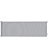 PawHut Retractable Dog Gate, Extends to 300 cm Wide & 104 cm Tall, Mesh Pet Gate Single Hand Operation, for Stairs Doorways