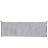 PawHut Retractable Dog Gate, Extends to 300 cm Wide & 104 cm Tall, Mesh Pet Gate Single Hand Operation, for Stairs Doorways(m-1)