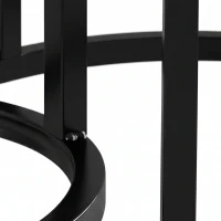 HOMCOM Nest of Tables with Steel Frame and Tempered Glass Tabletop, Modern Coffee Table Set of 2, Black(m-12)