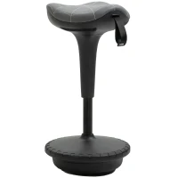 Vinsetto Banco de Escritório com Função de Giro Banco Ergonômico Regulável em Altura 65,5-83,5 cm Inclinável 120° Cinza(m-6)