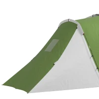 Outsunny Large Camping Tent Tunnel Tent with 2 Bedroom and Living Area, 2000mm Waterproof, Portable with Bag for 4-6 Man, Green(m-10)