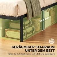 HOMCOM Bedframe met Opbergruimte, Metalen Frame, zonder lattenbodem, 90 x 200 cm(m-5)