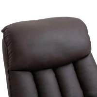 HOMCOM Poltrona Relax Elétrica com Auxílio de Elevação, Função de Cama, Poltrona de TV com Apoio para Pés, Bolso Lateral, Controle Remoto, para Sala de Estar, até 150 kg, Couro Sintético, Marrom(m-4)