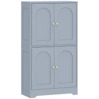 HOMCOM 4-Door Kitchen Storage Cabinet with Adjustable Shelves - Grey(m-11)