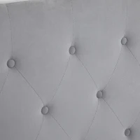 HOMCOM Cabeceira Estofada para Cama, Encosto em Veludo Cinza, Estrutura em Choupo, 185 x 8 x 134 cm(m-4)