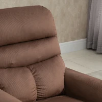 HOMCOM Poltrona de TV Elevatória Elétrica, Poltrona de Massagem com Função de Reclinar e Aquecimento, Poltrona Relax Ajustável com Controle Remoto e Bolso Lateral Tecido de Poliéster Marrom(m-4)