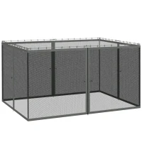 Outsunny Moustiquaires pour tonnelle barnum pavillon de jardin 3 x 4 m - lot de 4 moustiquaires zippées + crochets d'attaches(m-1)