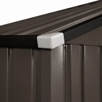 Outsunny Abri de jardin 5,4 m² 2,77 x 1,95 x 1,92 m kit de fondation porte coulissante ventilations acier galvanisé, marron(m-14)