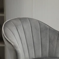 HOMCOM Conjunto de 2 banquetas de bar giratórias com encosto Toque em veludo Banqueta bistrô com altura ajustável Sem braços Espuma Cinza 54 x 56 x 91-111 cm(m-5)