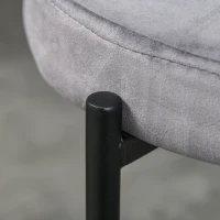 HOMCOM Banquetas para Sala de Jantar Conjunto de 4, Banquetas Empilháveis em Metal com Acabamento em Veludo, Banquetas Estofadas para Cozinha e Sala, Cinza(m-5)