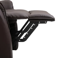 HOMCOM Poltrona Relax Elétrica com Auxílio de Elevação, Função de Cama, Poltrona de TV com Apoio para Pés, Bolso Lateral, Controle Remoto, para Sala de Estar, até 150 kg, Couro Sintético, Marrom(m-5)