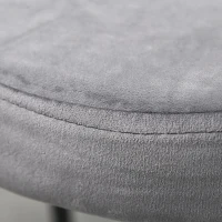 HOMCOM Banquetas para Sala de Jantar Conjunto de 4, Banquetas Empilháveis em Metal com Acabamento em Veludo, Banquetas Estofadas para Cozinha e Sala, Cinza(m-4)