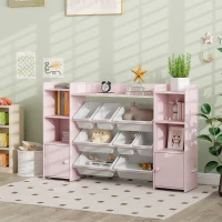 AIYAPLAY Kinder-Aufbewahrungsregal, Regal für Spielzeug und Bücher, zum übersichtlichen Aufräumen, 8 herausnehmbare Boxen, Rosa(m-10)