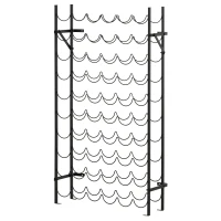 HOMCOM Estante de vinhos para 60 garrafas, prateleira metálica para garrafas, 63 x 20,5 x 118 cm Preto(m-6)