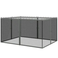 Outsunny Moustiquaires pour tonnelle barnum pavillon de jardin 3 x 4 m - lot de 4 moustiquaires zippées + crochets d'attaches(m-12)