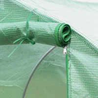 Outsunny Vervangfolie voor 3x3x2 m Kas, Stevig, Scheurbestendig, 6 Ramen, Deur, Groen(m-9)