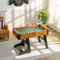 SPORTNOW Baby-foot pliable en bois table de babyfoot pliable sur pied avec 2 balles 22 joueurs, 118 x 107,5 x 78 cm, marron(m-2)