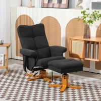 HOMCOM Poltrona de massagem com função reclinável e apoio para os pés, inclinação de 145°, poliéster, 80 x 86 x 99 cm, preto(m-6)