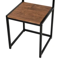 HOMCOM Conjunto de mesa alta 3 peças, 2 cadeiras, 1 mesa, 90 cm x 47 cm x 76 cm, castanho + preto(m-5)