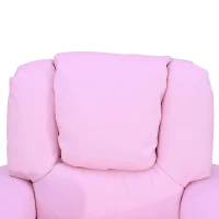 HOMCOM Sofá infantil Poltrona com apoio para pés, apoios de braço e porta-copos, encosto reclinável, sofá-cama relax para crianças 3-6 anos Rosa(m-5)