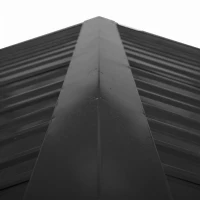 Outsunny Abri de jardin 5,4 m² 2,77 x 1,95 x 1,92 m kit de fondation porte coulissante ventilations acier galvanisé, marron(m-15)