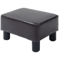 HOMCOM Pufe Revestido em Tecido com Aspecto de Couro Sintético até 110 kg 40x30x24 cm Café(m-6)