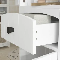 HOMCOM Armário de banheiro com 3 prateleiras, 1 gaveta, robusto, MDF, branco(m-4)