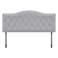 HOMCOM Cabeceira Estofada para Cama, Encosto em Veludo Cinza, Estrutura em Choupo, 185 x 8 x 134 cm(m-6)