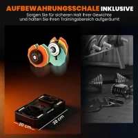 SPORTNOW Verstellbare Hantel, 5 kg/10 kg/15 kg/20 kg/25 kg Platzsparende Hanteln mit rutschfestem Griff(m-7)
