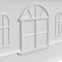 PawHut Niche pour Chien Extérieur avec Toit en Pente et Porte Avant Ouverte, pour Chiens Moyens et Grands, 84,2x98,2x82cm, Gris(m-13)