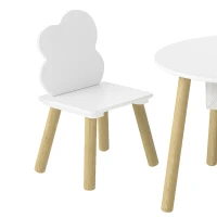 AIYAPLAY Kids Table and Chairs Set with Storage Bag Toddler Table and Chairs Set 3 Piece for Playroom White(m-10)