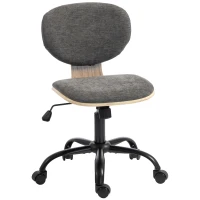 HOMCOM Home Office Desk Chair Rocking Function Ergonomic Swivel Chair with PU Wheels, Grey(m-1)