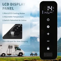 Outsunny 12V Car Refrigerator w/ LED Light & Foldable Handles, 25L Portable Compressor Cooler, Fridge Freezer with 12/24V DC and 110-240V AC for Campervan RV Boat Travel(m-5)