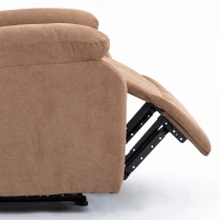 HOMCOM Relaxfauteuil, TV-stoel met ligfunctie, linnenlook, voor woonkamer en slaapkamer, donkerbruin(m-12)