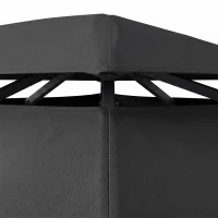 Outsunny 3 x 4m Steel Gazebo, with Curtains - Black(m-9)