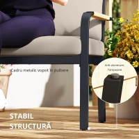 Outsunny Set mobilier grădină 7 piese Colțar modular exterior cu masă WPC și pouf bej și gri(m-5)