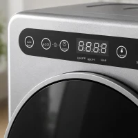 HOMCOM Uscător cu evacuare 5kg, uscător compact independent tip încărcare frontală 1000W cu tambur din oțel inoxidabil, timer, argintiu(m-12)