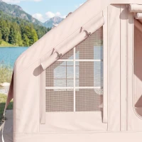 Outsunny Cort gonflabil 5–8 persoane, montare rapidă, 8000 mm impermeabil și rezistent la vânt cu pompă, racord pentru sobă, fereastră de acoperiș(m-11)