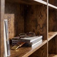 HOMCOM 640 CD Storage Tower - Rustic Brown(m-12)