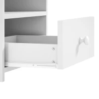 HOMCOM Bedside Cabinet, Bedside Table with Drawer and Shelf for Living Room, White(m-11)