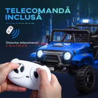 AIYAPLAY Mașină electrică pentru copii Off-Road 12V cu dublu motor, vârsta 3-6 ani, telecomandă și lumini, albastră(m-7)