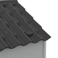 PawHut Niche pour Chien Extérieur avec Toit en Pente et Porte Avant Ouverte, pour Chiens Moyens et Grands, 84,2x98,2x82cm, Gris(m-10)