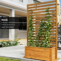 Outsunny Paravan din lemn 170x80 cm Paravan separator de spații Grilaj pentru exterior Grădină Curte Terasă Maro(m-4)