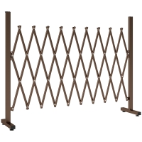 Outsunny Cerca de Jardim em Liga de Alumínio Barreira de Exterior Extensível Cerca de Jardim Metálica 250x31x103,5 cm Marrom