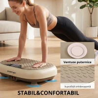 SPORTNOW Platformă vibratorie cu 20 de niveluri de viteză 3 programe ecran LED telecomandă pentru exerciții acasă(m-6)